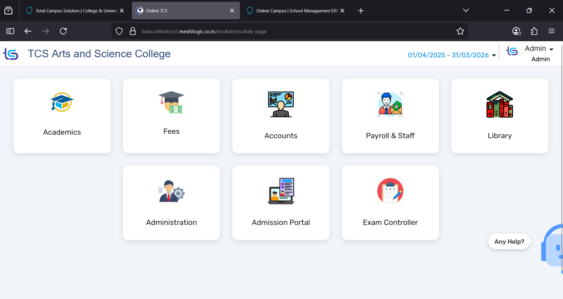 Total Campus Solution Dashboard